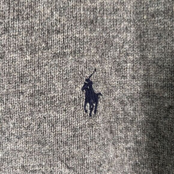 Polo Ralph Lauren Wool Sweater Men's Large Green Vneck Long Sleeve Pullover - Picture 5 of 9